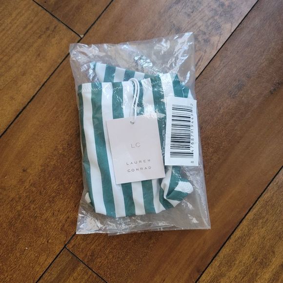 LC Lauren Conrad, Green & White Stripe Bikini Bottom - Picture 4 of 7